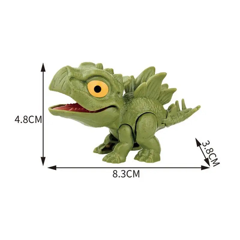 the toy dinosaur figure is shown with measurements