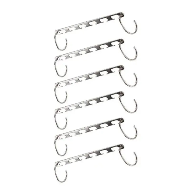 a set of four metal hooks