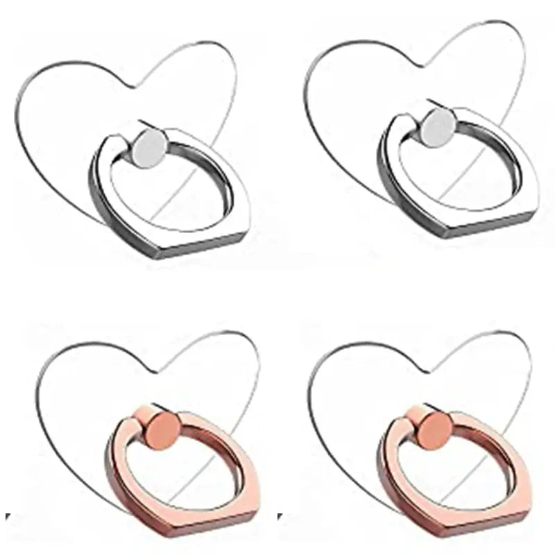 four pairs of heart hoop earrings