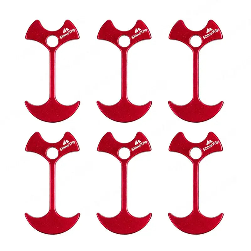 a set of six red plastic bottle openers