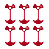 a set of six red plastic bottle openers