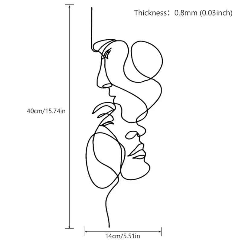 a line drawing of a woman’s face