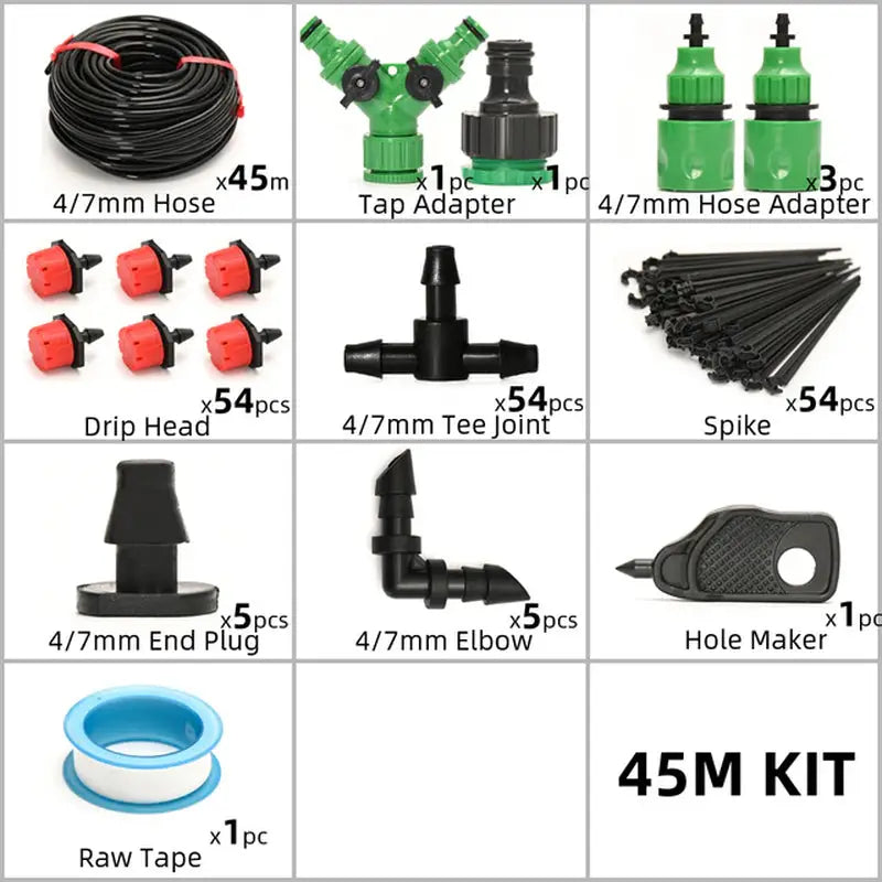 a picture of a variety of different types of garden hoses