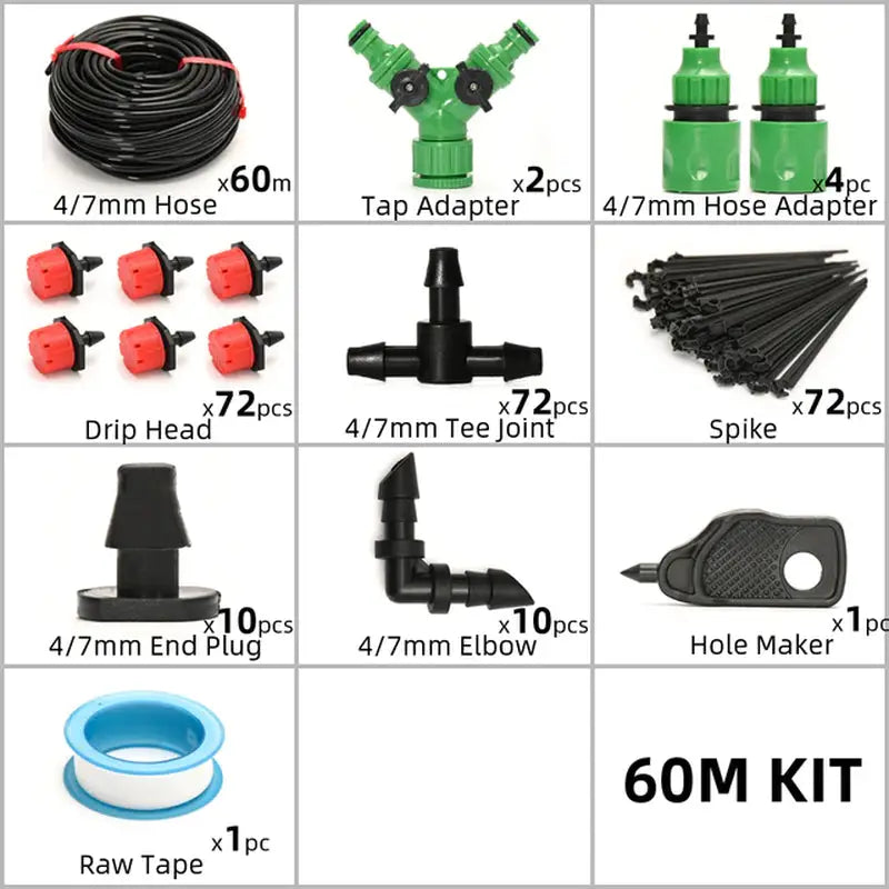 a picture of a variety of different types of garden hoses
