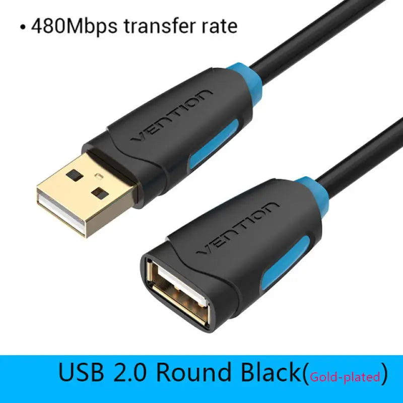 a close up of a usb 2 0 round black cable