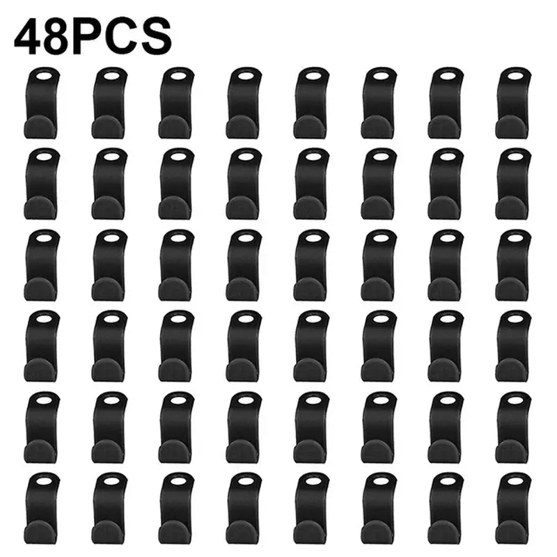 a set of black plastic bottle clips for bottles