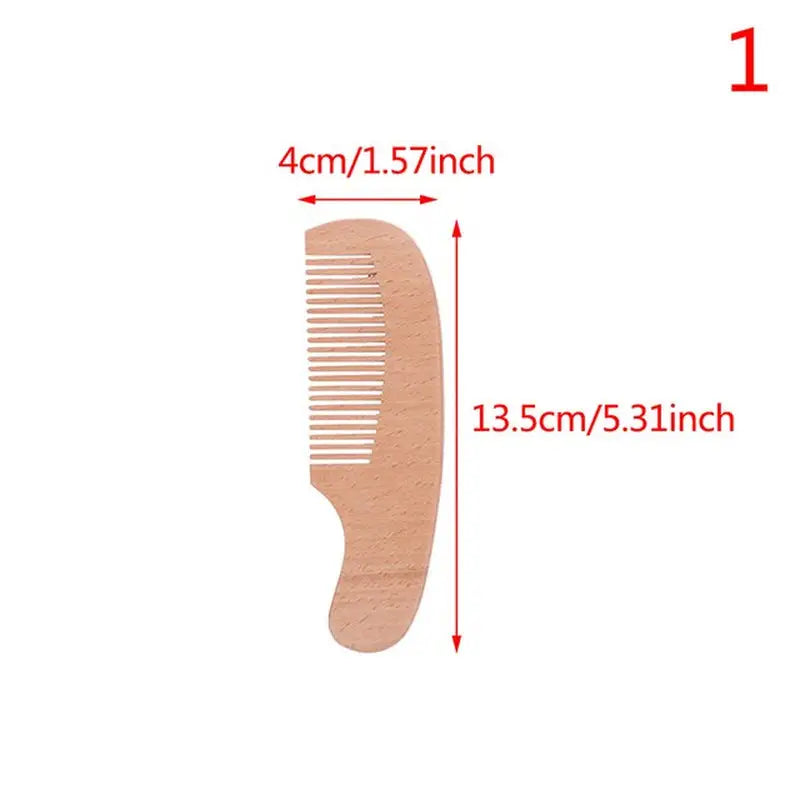 a wooden comb with measurements