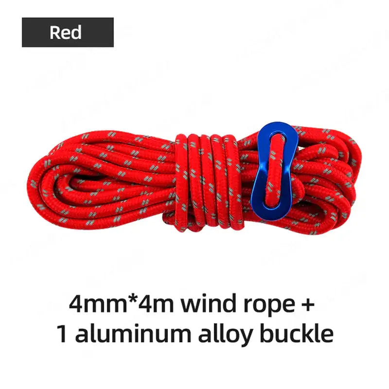 a red rope with a blue hook