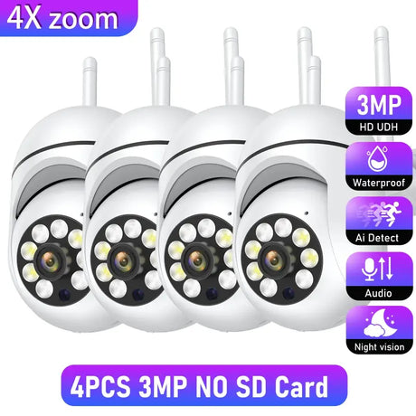 4pcs 3mp no sd card wireless cctv security camera