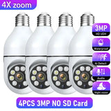 4pcs 3mp no sd card wireless cctv camera bulb light bulb