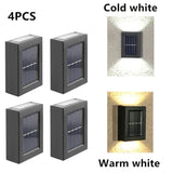 4 pack solar powered led outdoor wall light