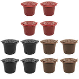 a set of six plastic flower pots with lids