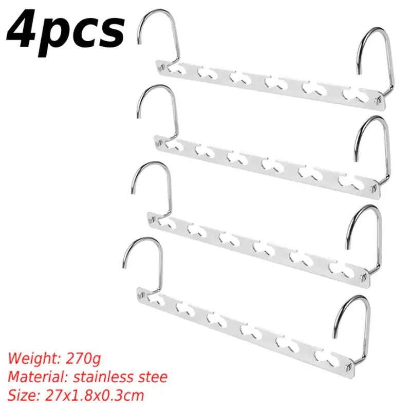 4pcs stainless steel wall mounted clothes rack hanger