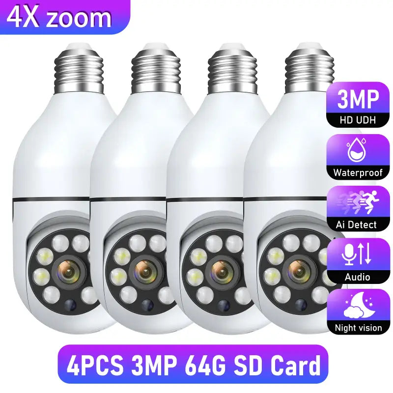 4x zoomable led bulb light bulb with motion sensor