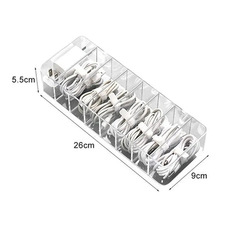 5 pcs clear plastic cable organizer