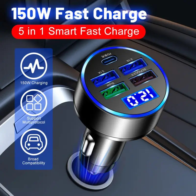5 in 1 fast charge car charger
