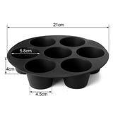 a black plastic cup holder with six cups