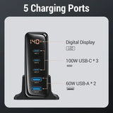 the charging station with the charging ports and usbs