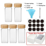 6pc clear glass bottle with cork lid and cork cap