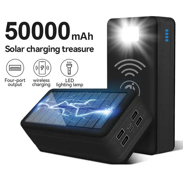 50000mahh solar power bank with leds