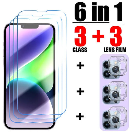 6 in 1 tempered screen protector for iphone x