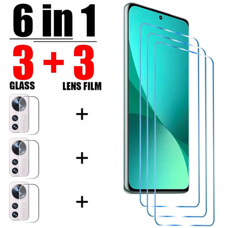 6 in 1 tempered screen protector for iphone x