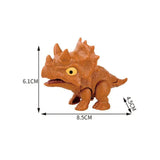 the dinosaur toy is shown with the measurements
