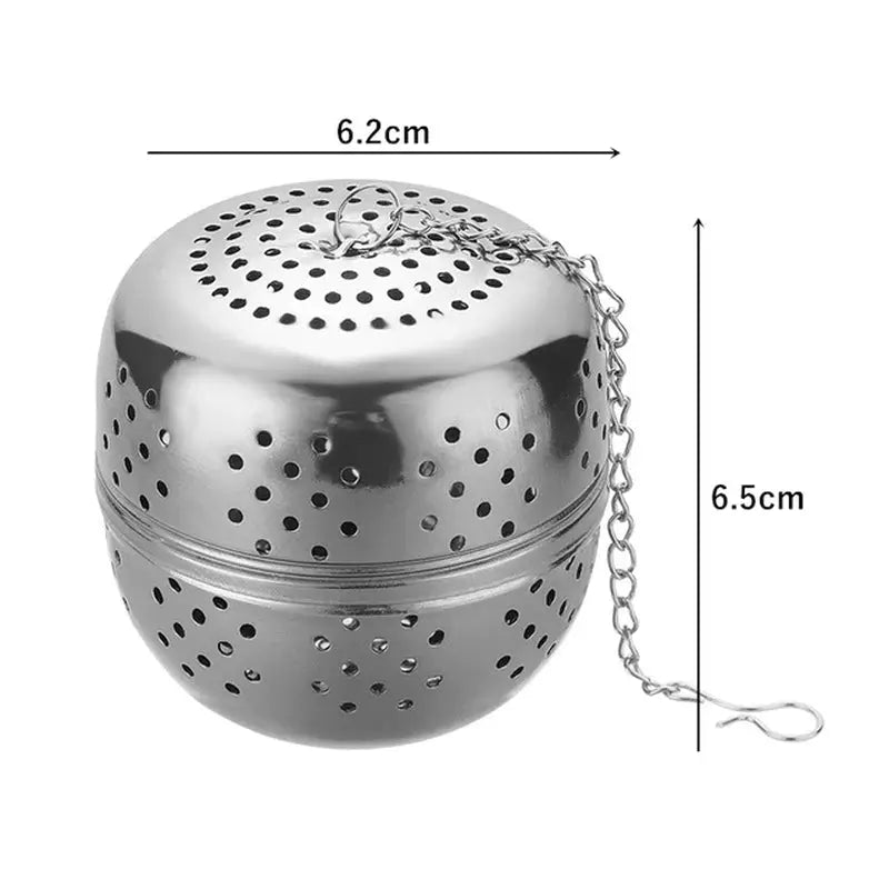 stainless steel ball shaped tea strainer with chain