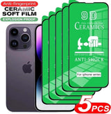 OZ MARKETPLACE [5 Pack] [3 Pack + 2 BONUS] CLEAR Durable Flexible Ceramic Screen Protectors for iPhone X/XS / 11 Pro - Premium Shockproof Phone Cover