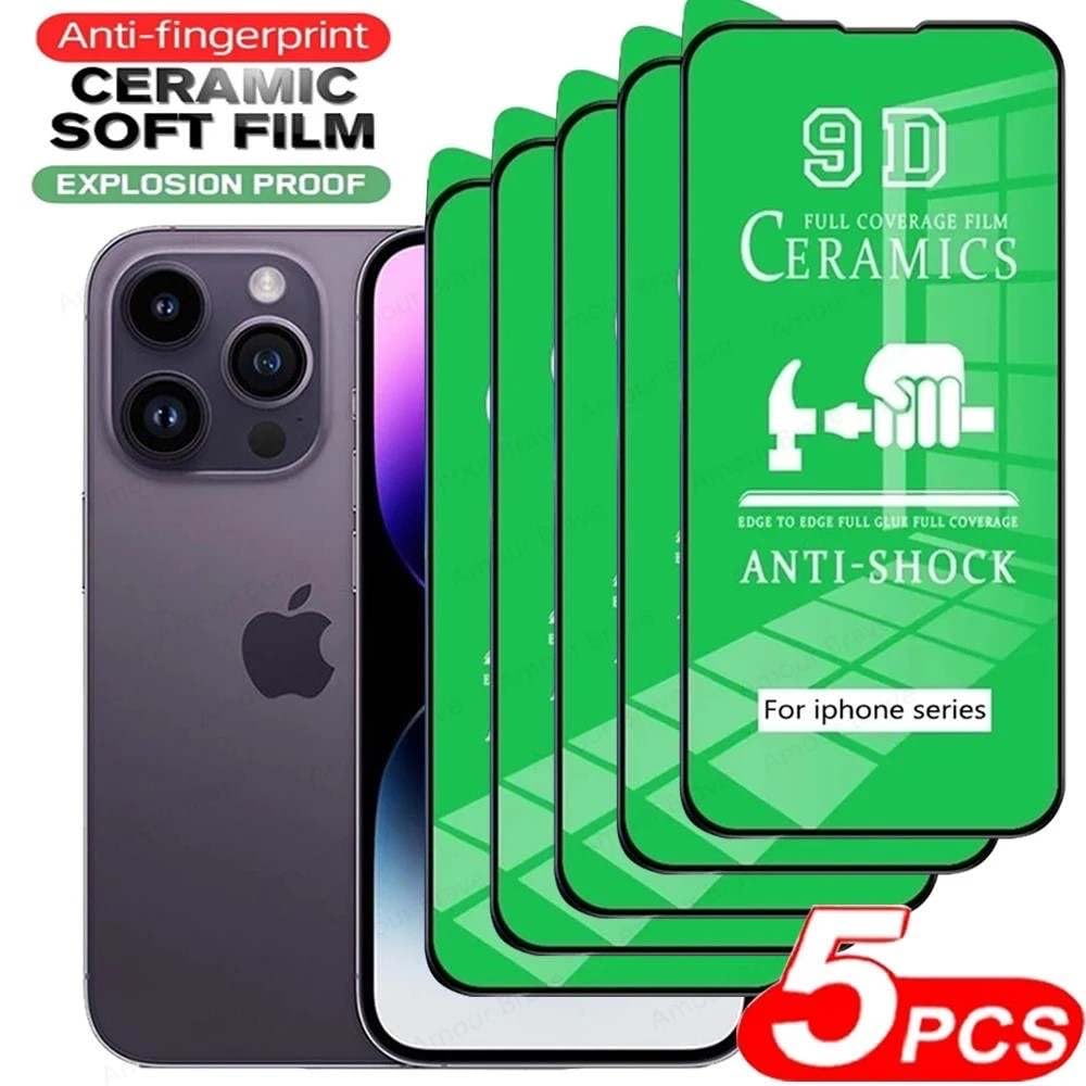 OZ MARKETPLACE [5 Pack] [3 Pack + 2 BONUS] CLEAR Durable Flexible Ceramic Screen Protectors for iPhone XR / 11 - Premium Shockproof Phone Cover