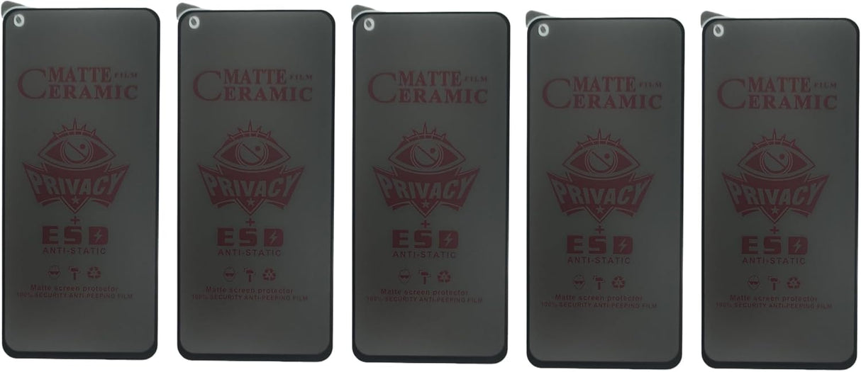 MATTE PRIVACY [5 Pack] Ceramic Screen Protectors for Oppo Reno 7 - Durable Flexible Shockproof Protection Film