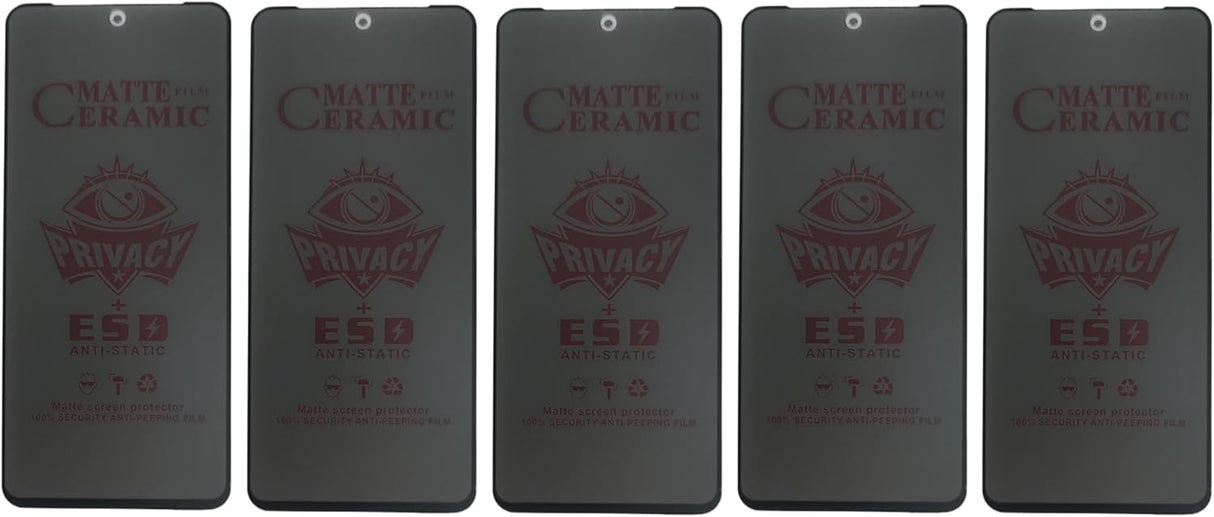 MATTE PRIVACY [5 Pack] Ceramic Screen Protectors for Oppo Reno 8 Pro, Oppo A80 - Durable Flexible Shockproof Protection Film