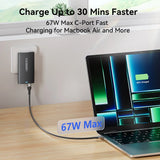 ASOMETECH 67W GaN 2-Port Ultra Thin Fast Charging Stand - USB A / Type C Power Delivery PD Phone Charger