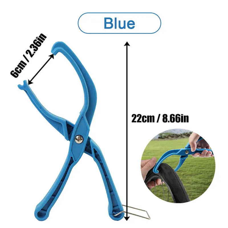 a blue pliers with a blue handle and a white background