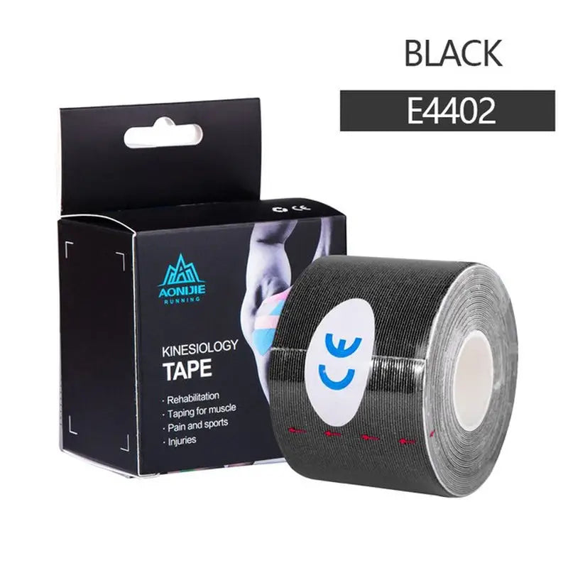 a black tape with a white background and a black box