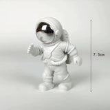 a toy astronaut with a white suit and helmet