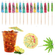 a set of cocktails and a cocktail stick