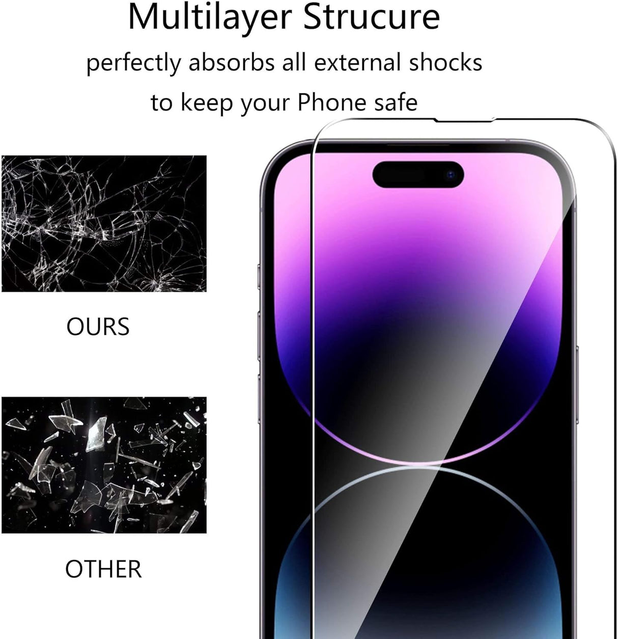 OZ MARKETPLACE [4 Pack] [3 Pack + BONUS] 9H Tempered Glass Screen Protectors for iPhone 14 Pro Max - Shock & Impact Resistant Phone Cover