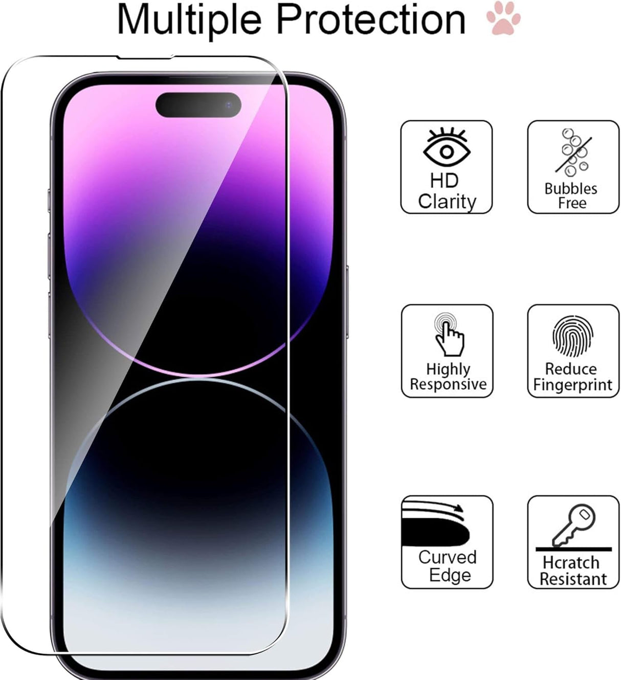 OZ MARKETPLACE [4 Pack] [3 Pack + BONUS] 9H Tempered Glass Screen Protectors for iPhone 14 Pro Max - Shock & Impact Resistant Phone Cover