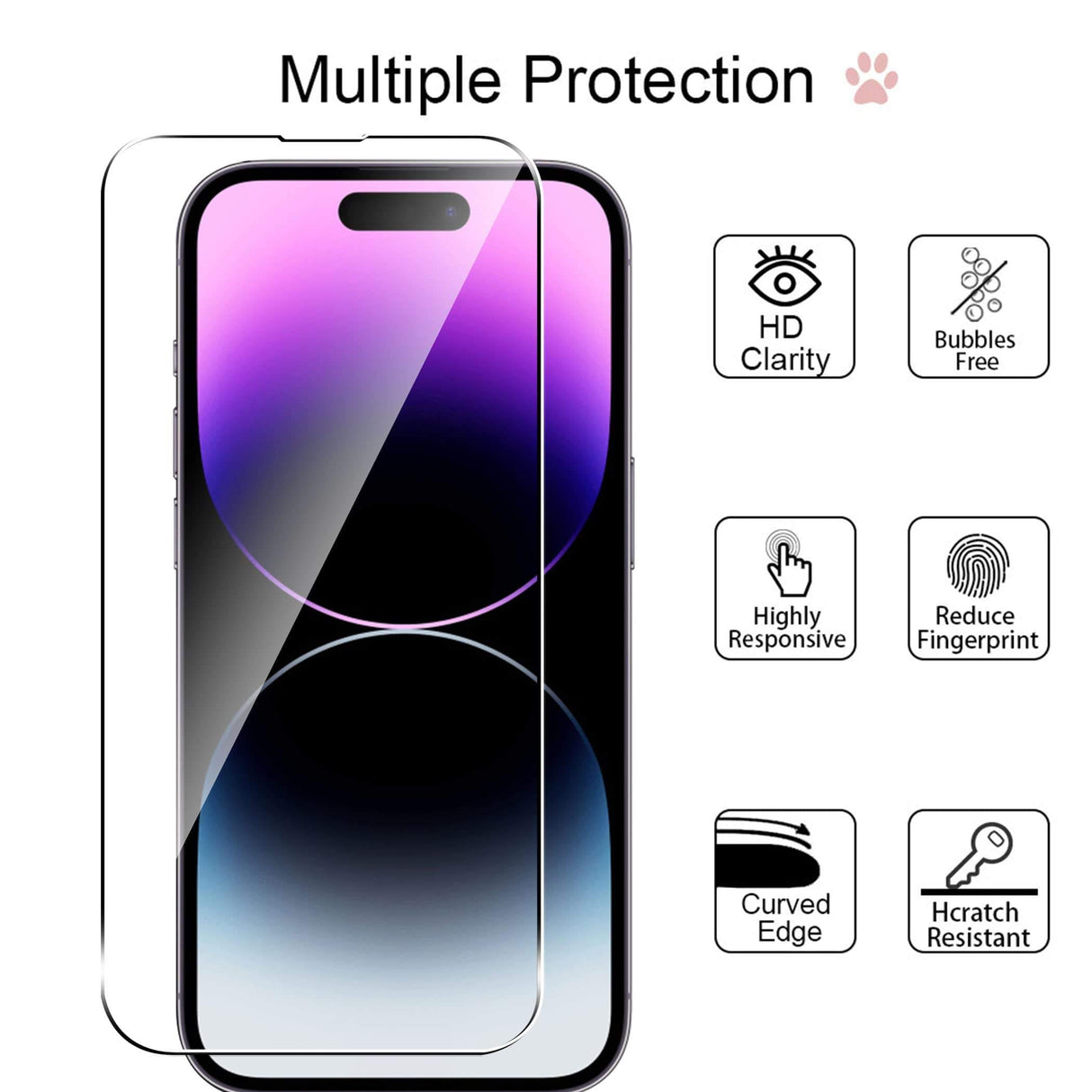 OZ MARKETPLACE [4 Pack] [3 Pack + BONUS] 9H Tempered Glass Screen Protectors for iPhone 14 - Shock & Impact Resistant Phone Cover