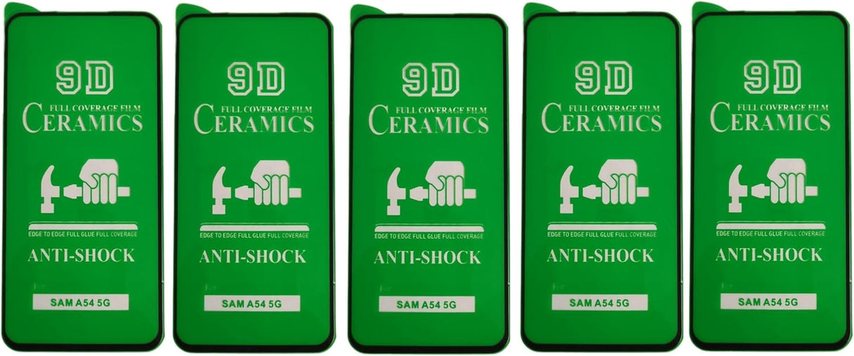 OZ MARKETPLACE [5 Pack] [3 Pack + 2 BONUS] CLEAR Durable Flexible Ceramic Screen Protectors for Samsung Galaxy A54 5G - Premium Shockproof Phone Cover