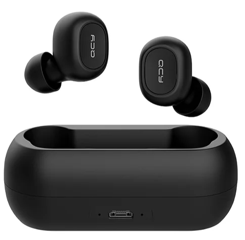 QCY T1C Wireless Bluetooth 5.0 Earphones - 20HR TWS Noise Cancelling HiFi Stereo Dynamic Earpods Earbuds Headphones