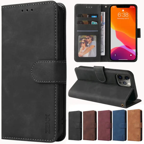 genuine leather wallet case for iphone x