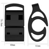 a diagram of a black plastic buckle with a black plastic buckle