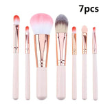 7 pcs makeup brush set with a bag