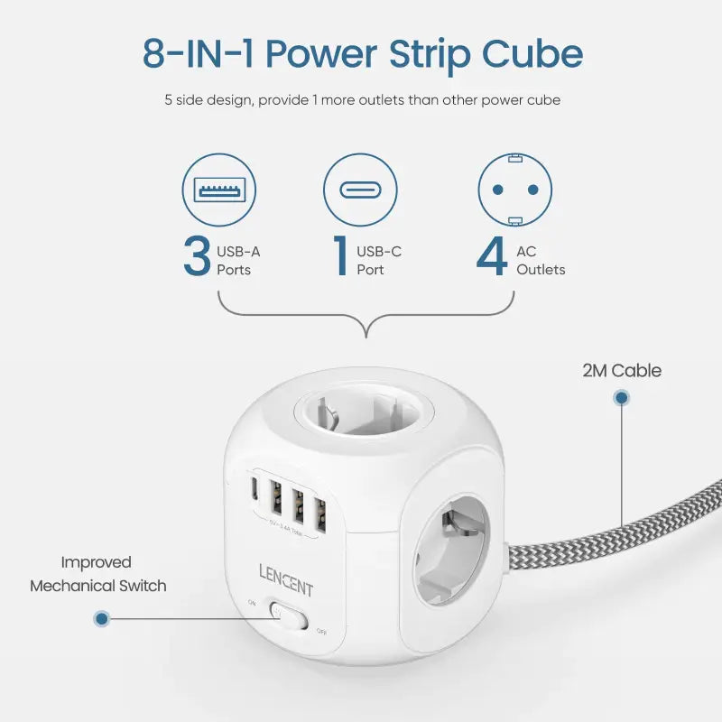 anker 3 - in - 1 power strip cable
