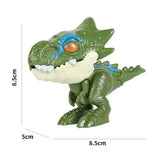 the dinosaur toy is shown with the measurements of the head