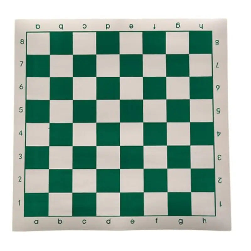 a green and white checker with a white background