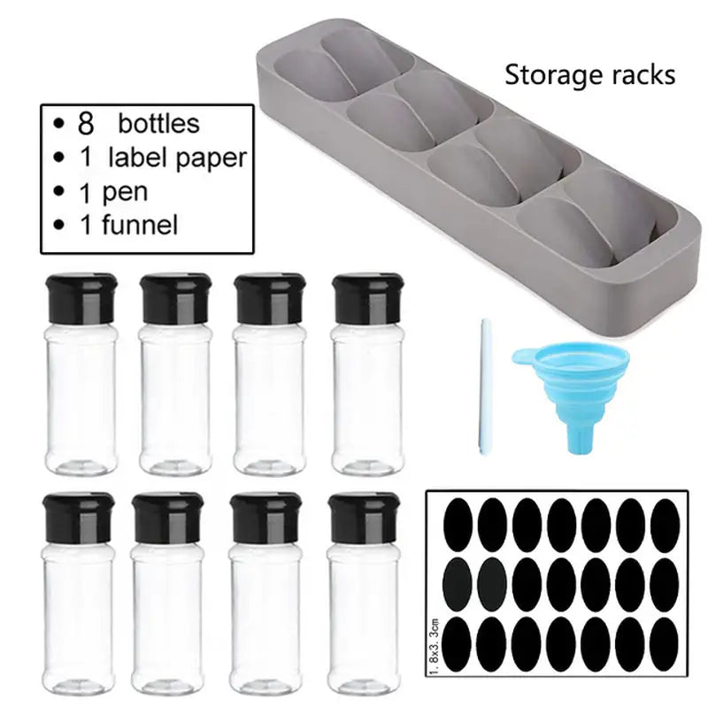 6 piece storage set with 6 bottles and 6 cups