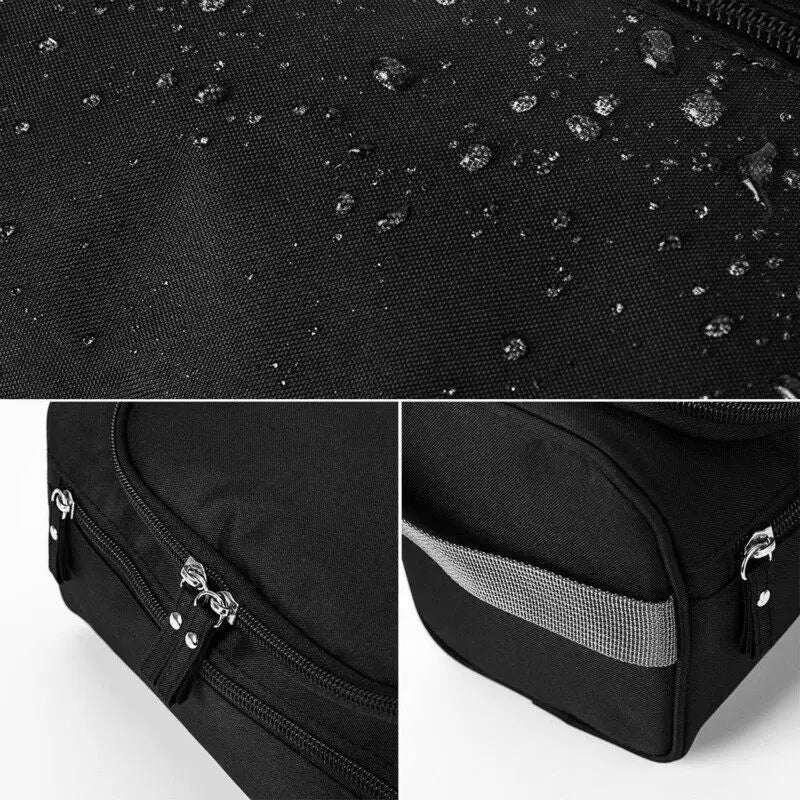 a black backpack with water droplets on it
